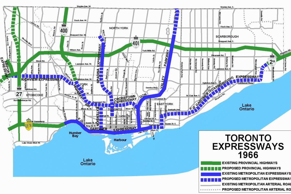 Carte autoroutes Toronto