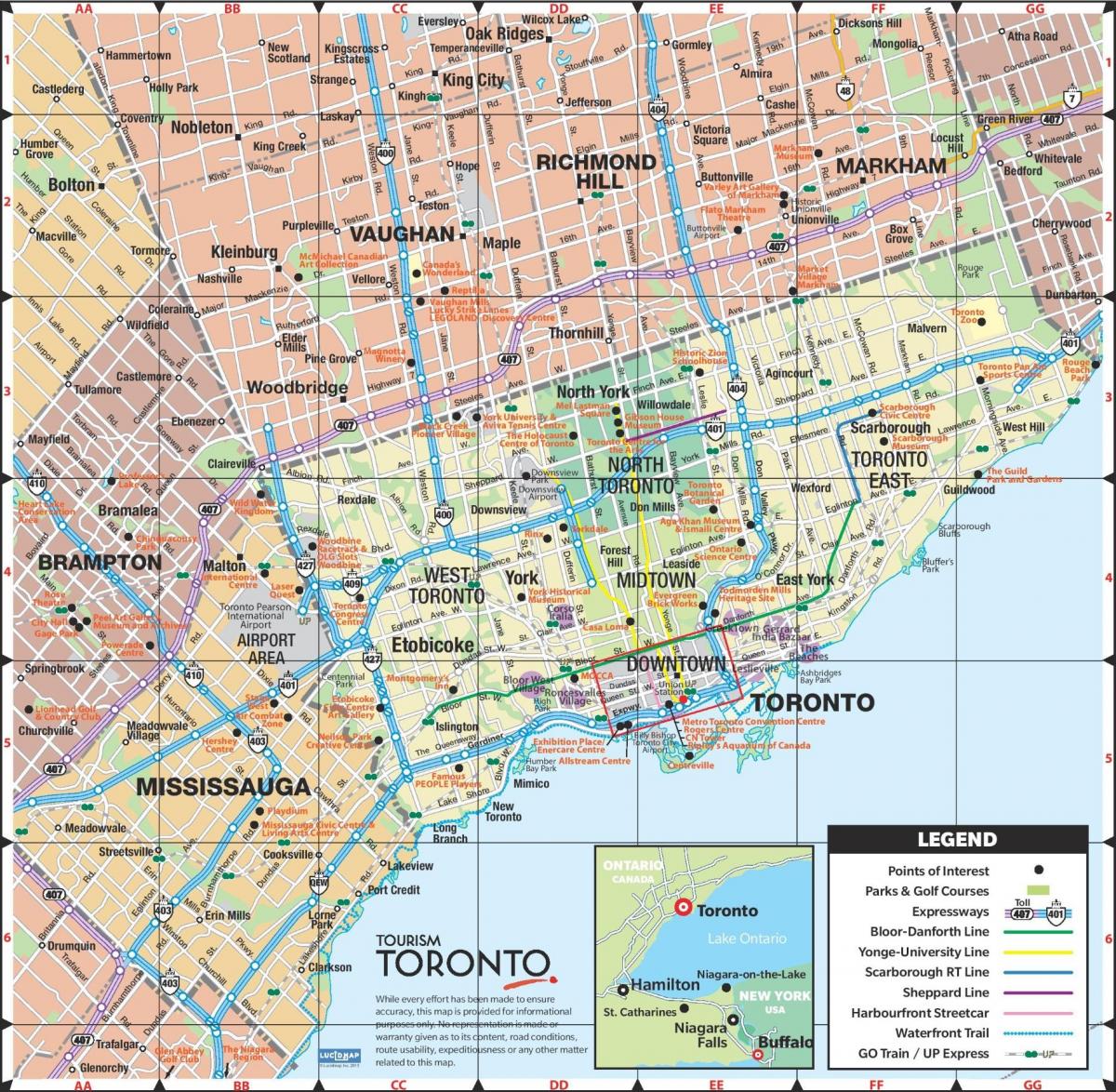 Carte autoroutes Toronto