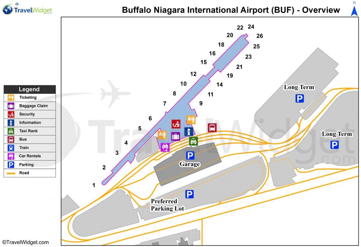 Carte aéroport Buffalo Niagara Toronto
