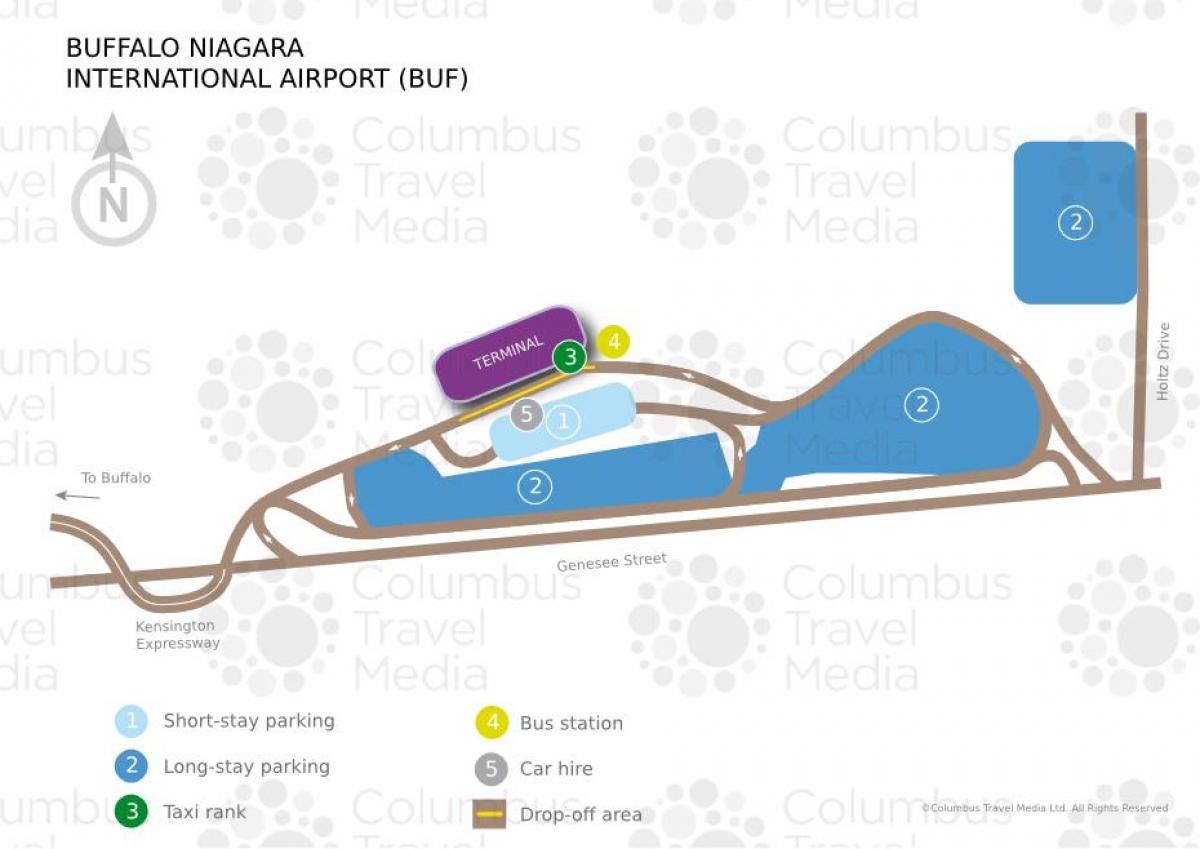 Carte aéroport international Bufalo Niagara