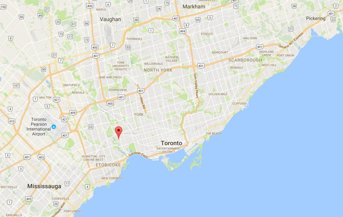 Carte Baby Point district de Toronto