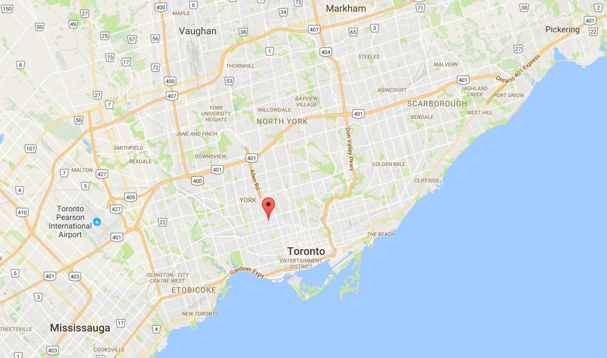 Carte Bracondale Hill district de Toronto
