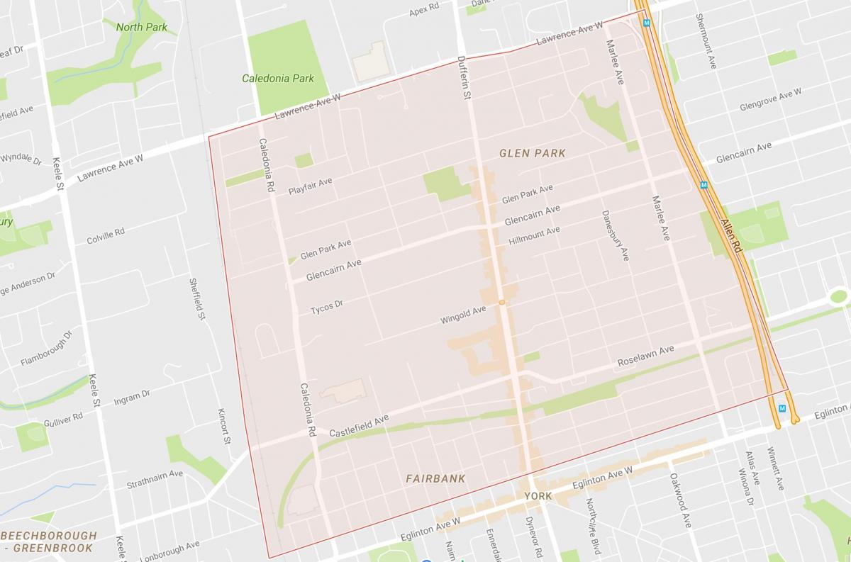 Carte Briar Hill–Belgravia quartier Toronto