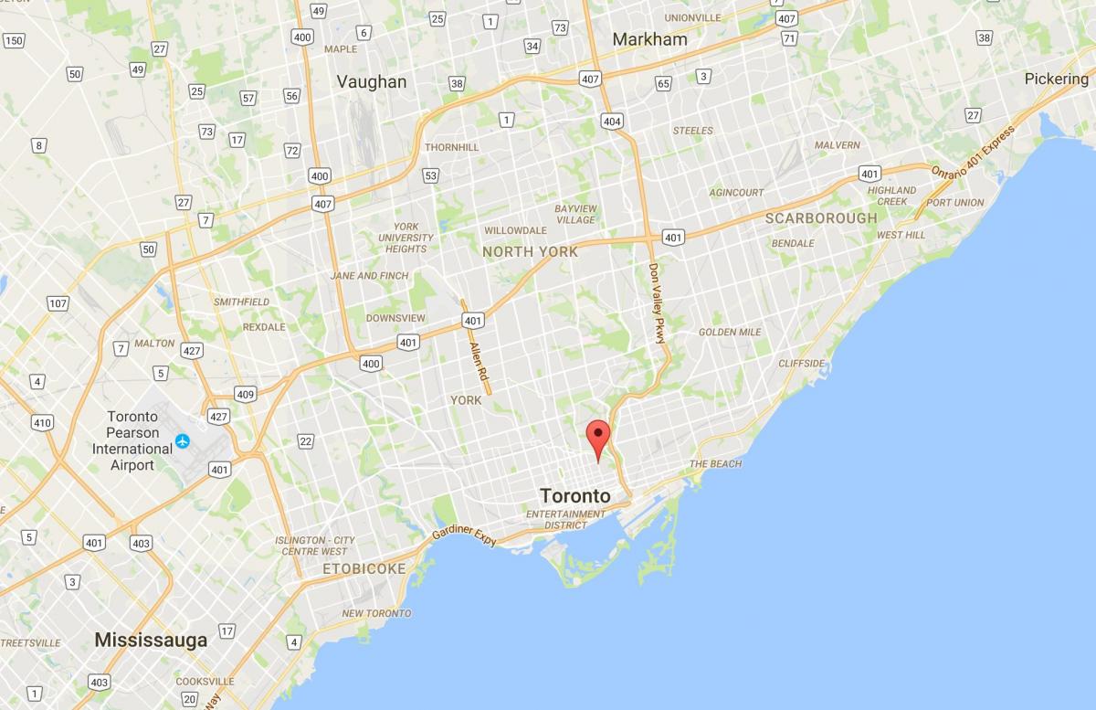 Carte Cabbagetown district de Toronto
