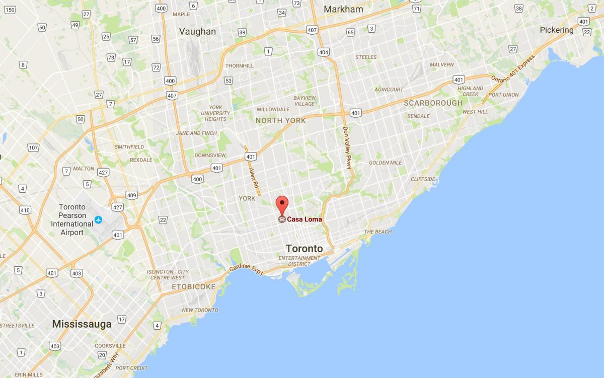 Carte Casa Loma district de Toronto