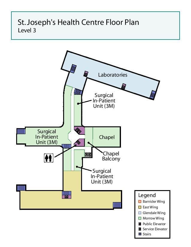 Carte Centre de santé St. Joseph Toronto niveau 3