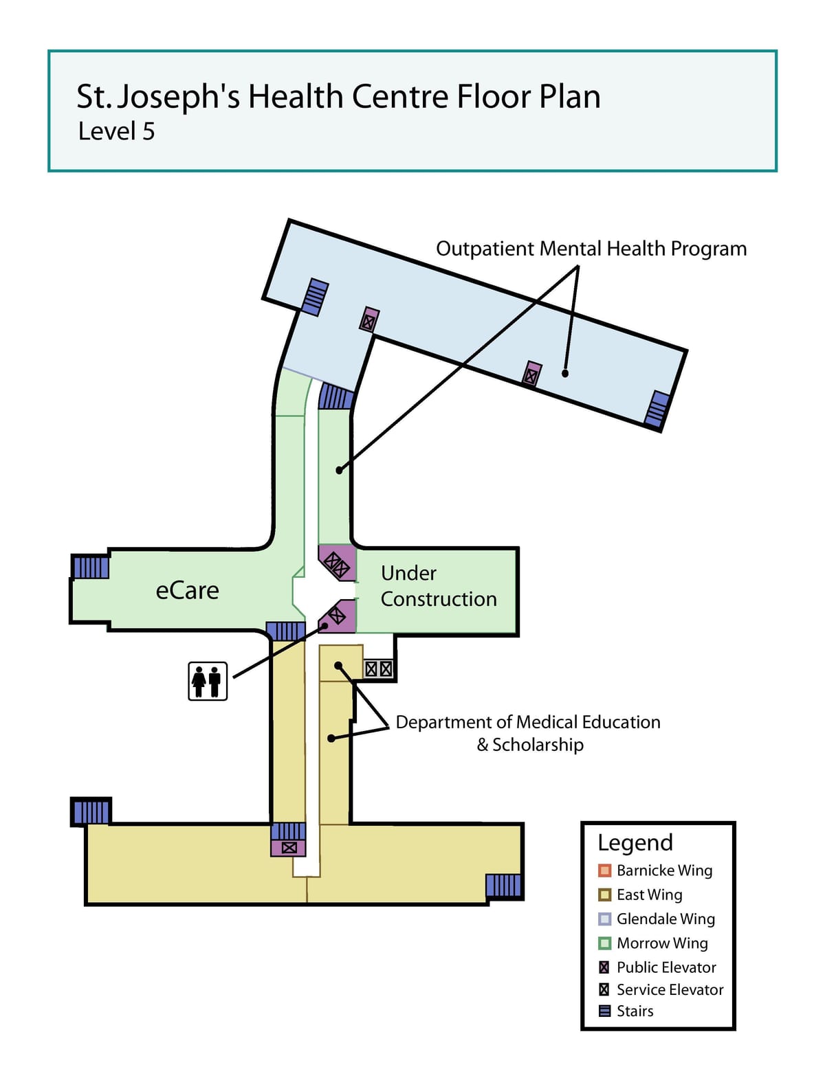Carte Centre de santé St. Joseph Toronto niveau 5