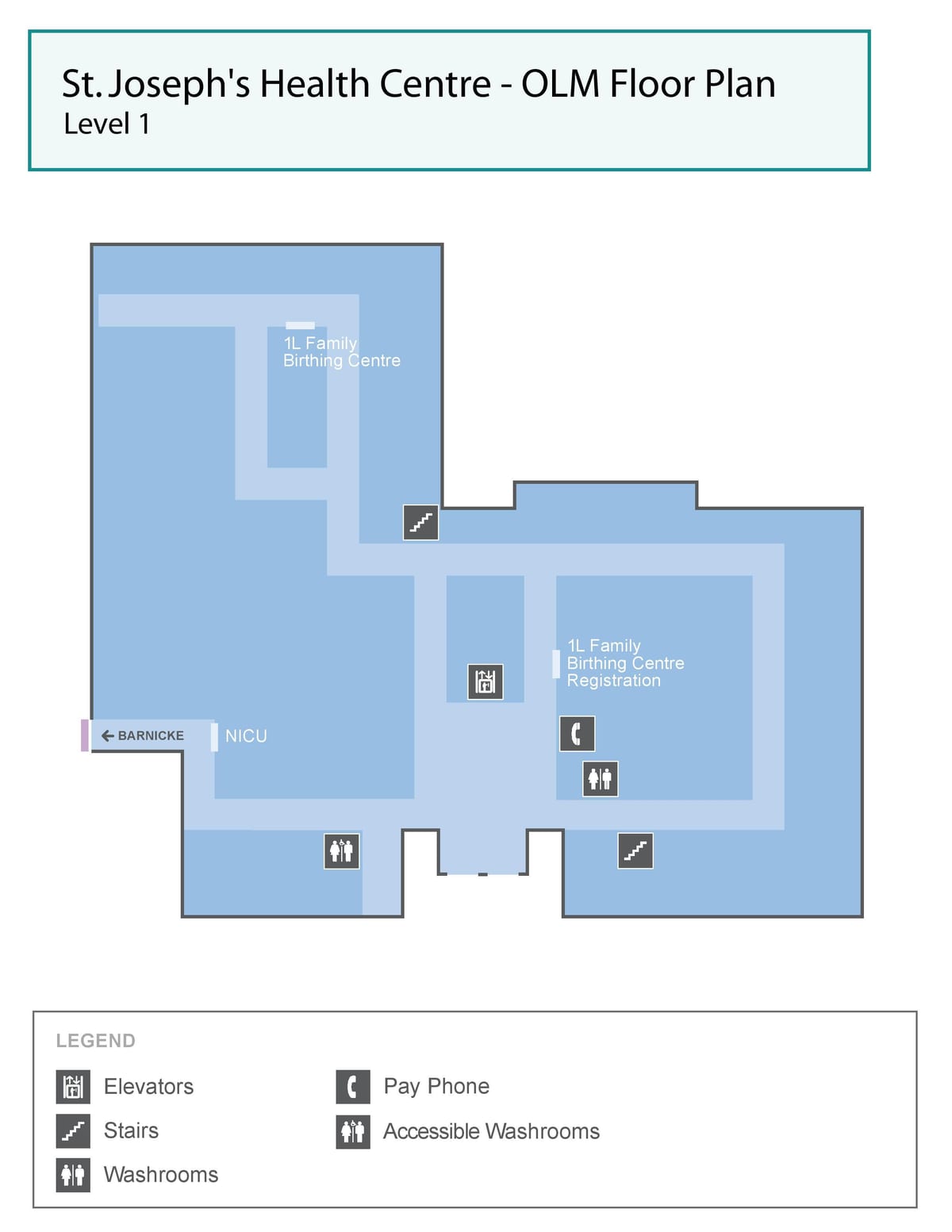 Carte Centre de santé St. Joseph Toronto OLM niveau 1