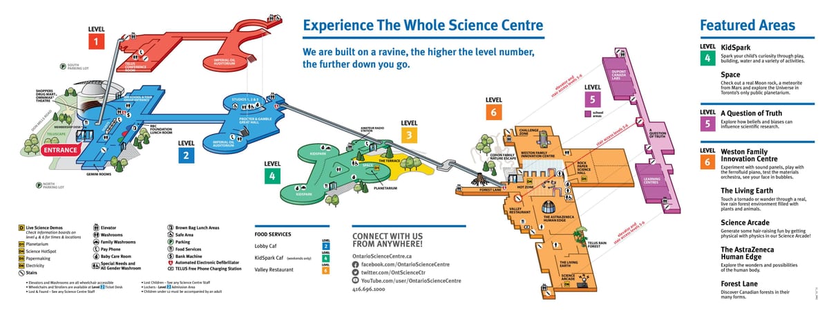 Carte centre des sciences de l'Ontario