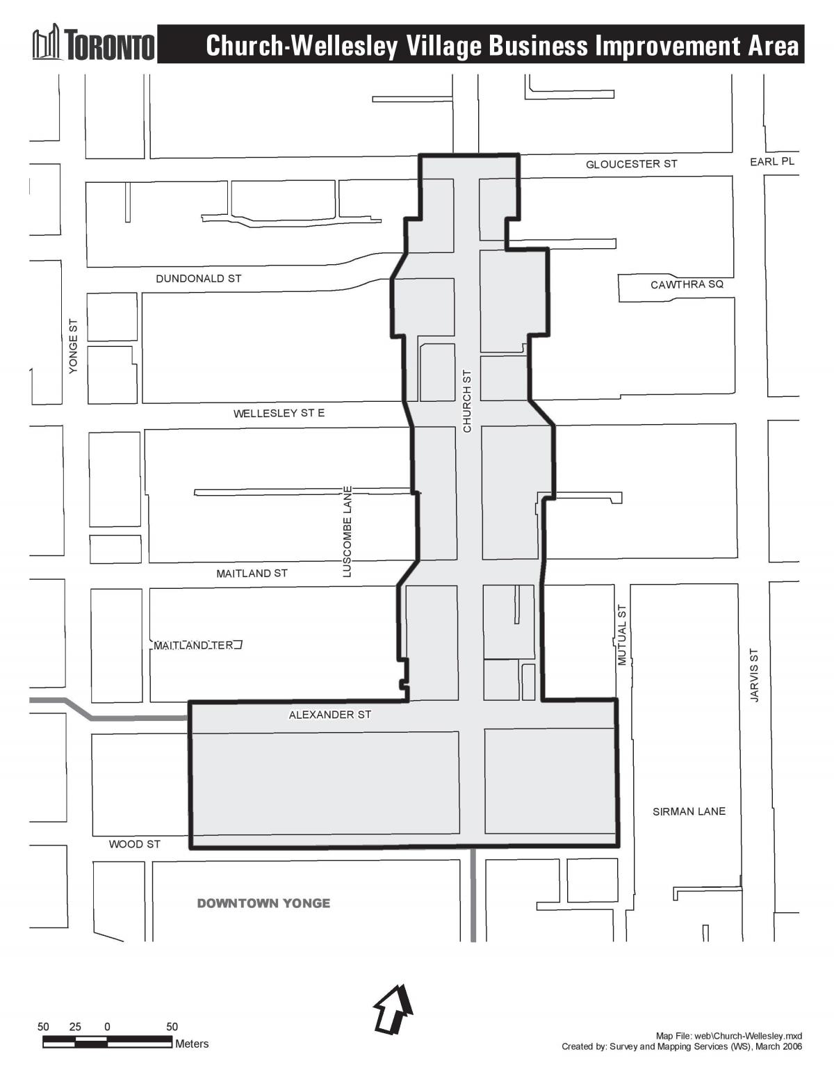 Carte Church-Wellesley Village business Improvement Area Toronto