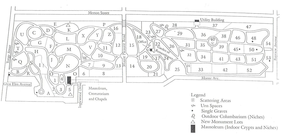Carte cimetière Mount Pleasant