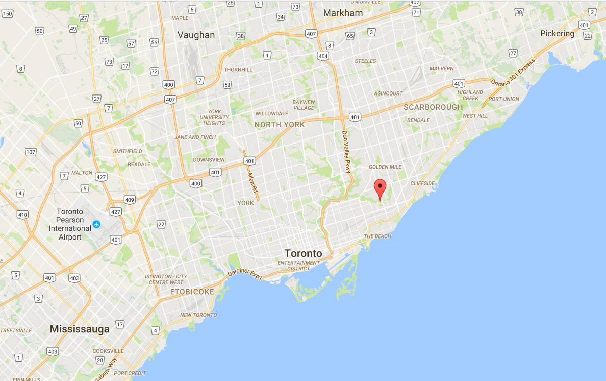 Carte Crescent Town district de Toronto