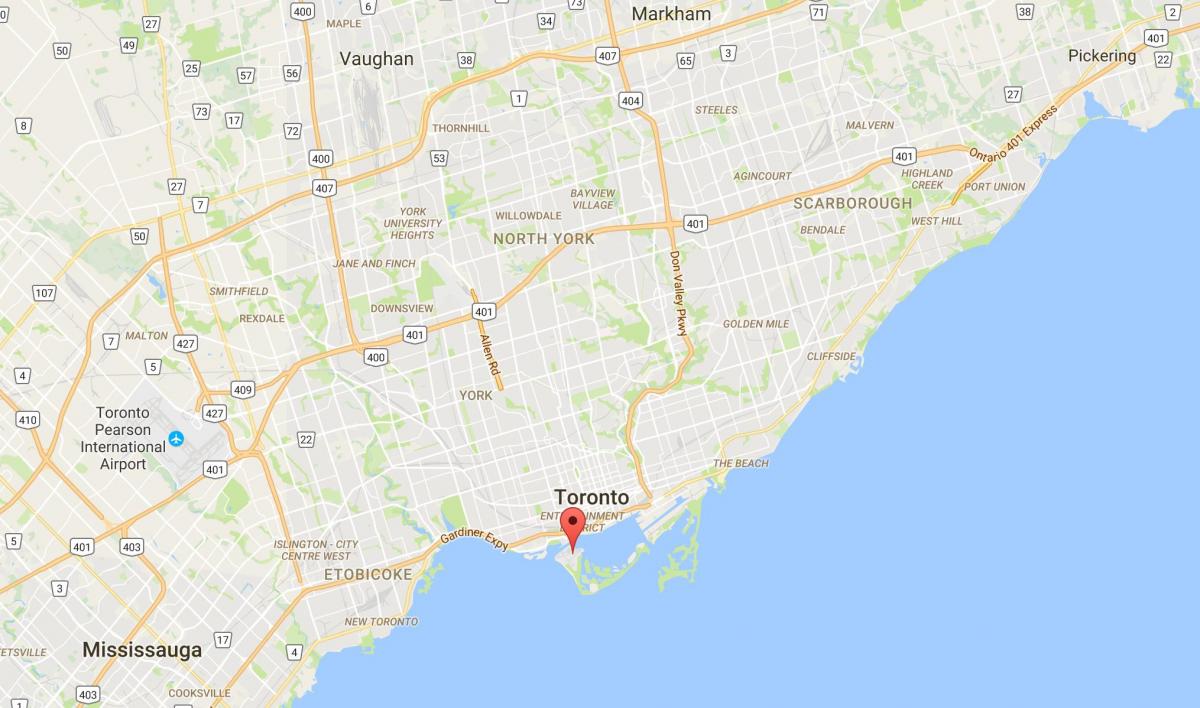 Carte district de Toronto Islands district de Toronto