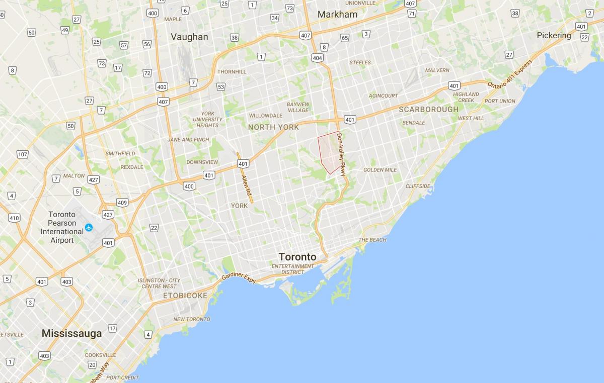 Carte Don Mills district de Toronto