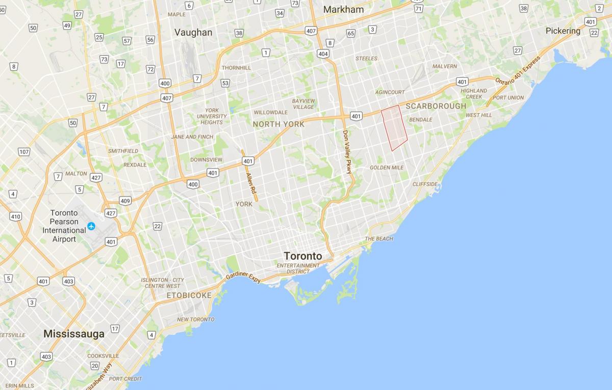 Carte Dorset Park district de Toronto