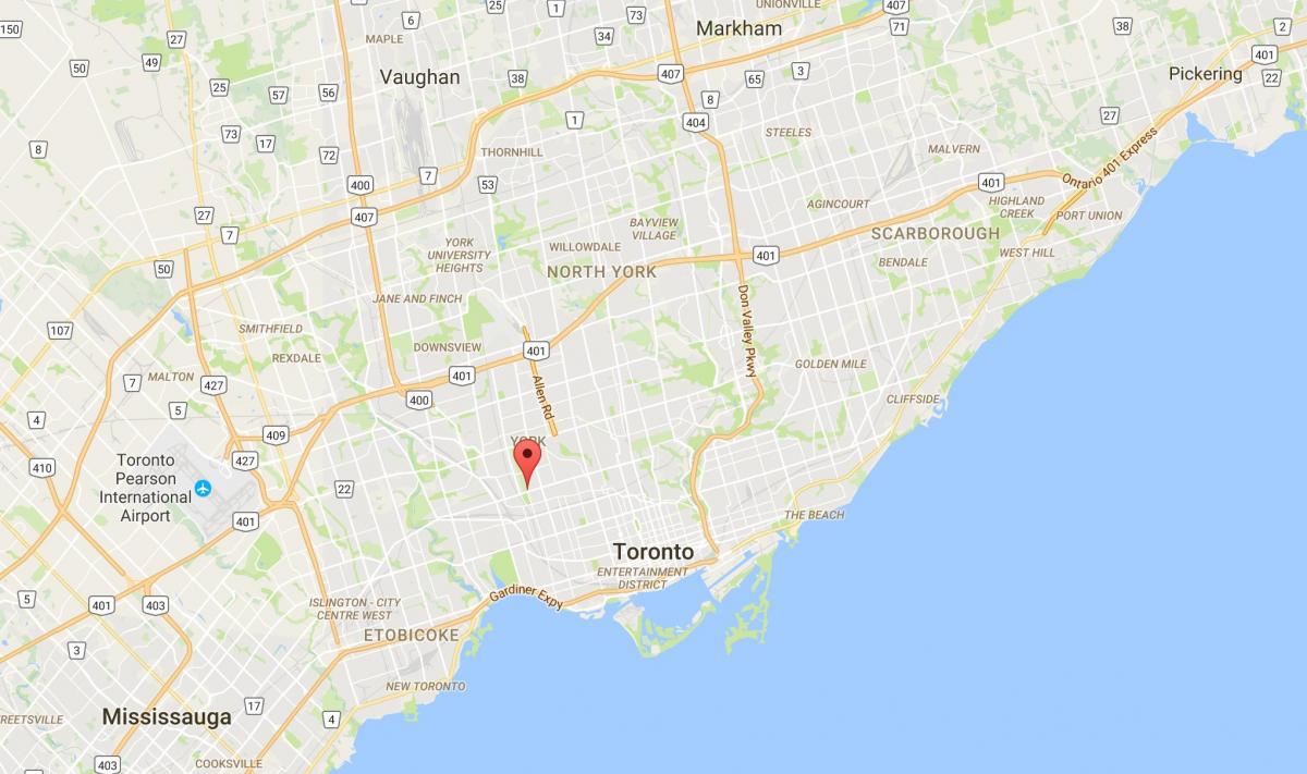 Carte Earlscourt district de Toronto