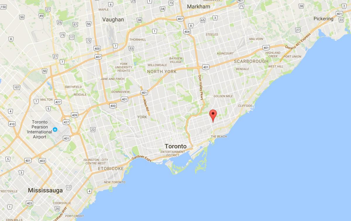 Carte East Danforth district de Toronto