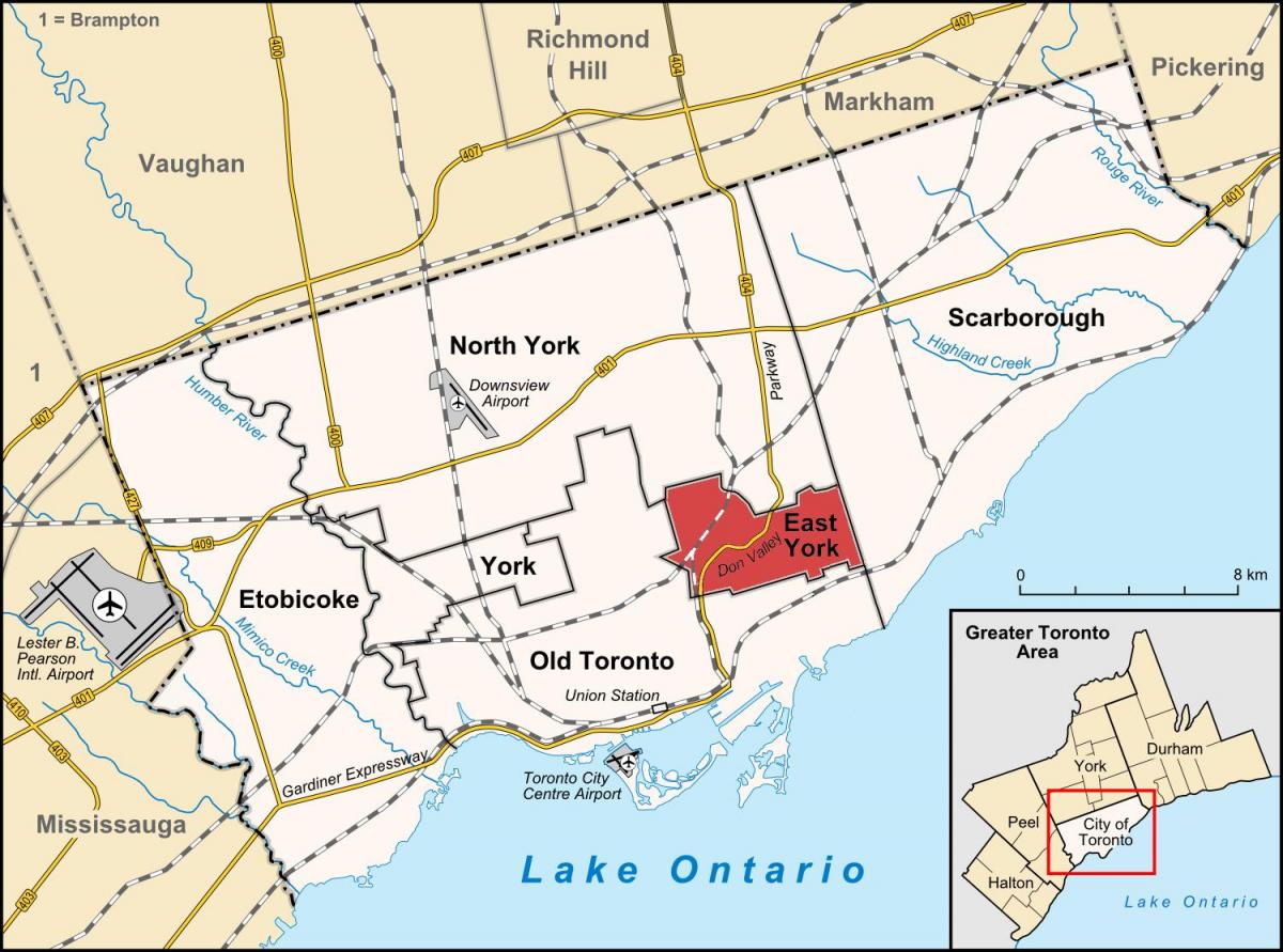 Carte East York Toronto
