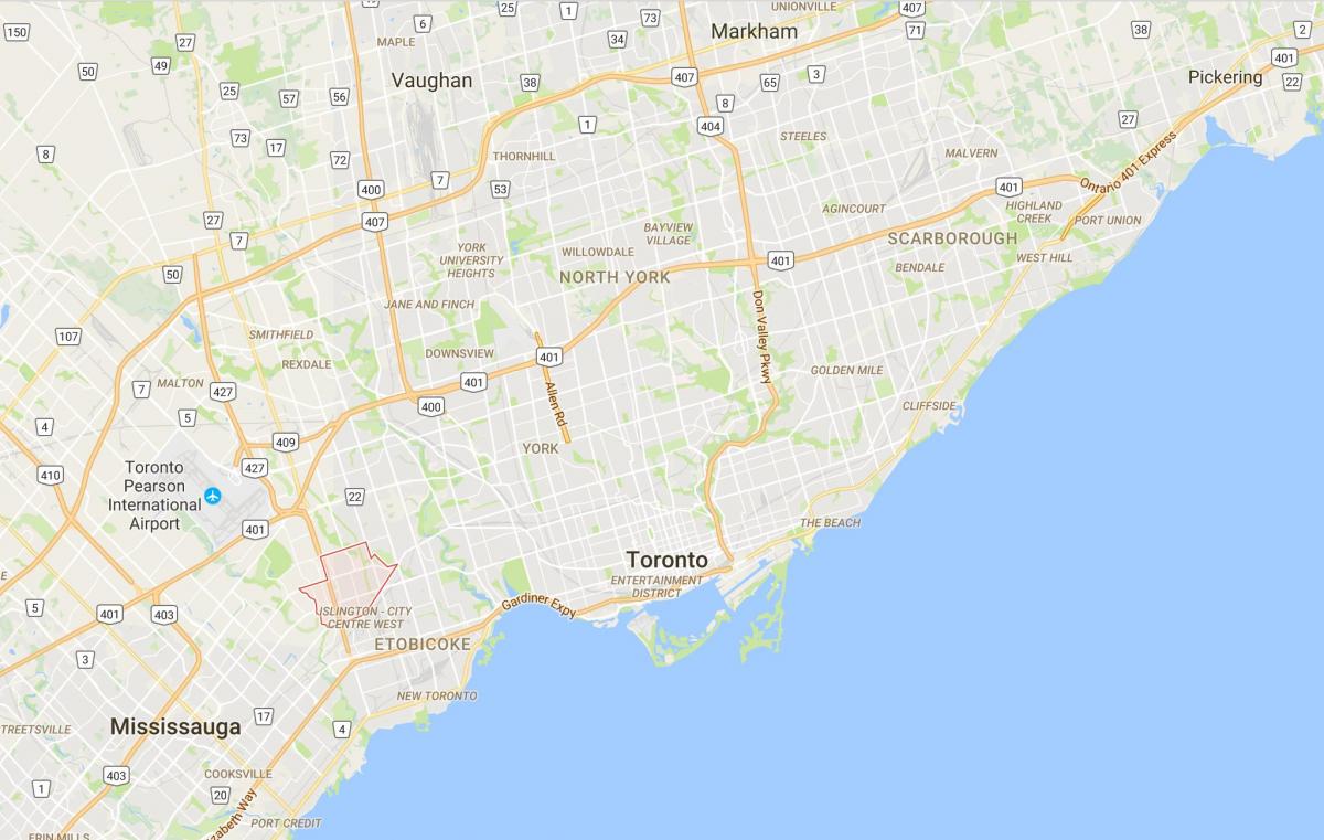 Carte Eatonville district de Toronto