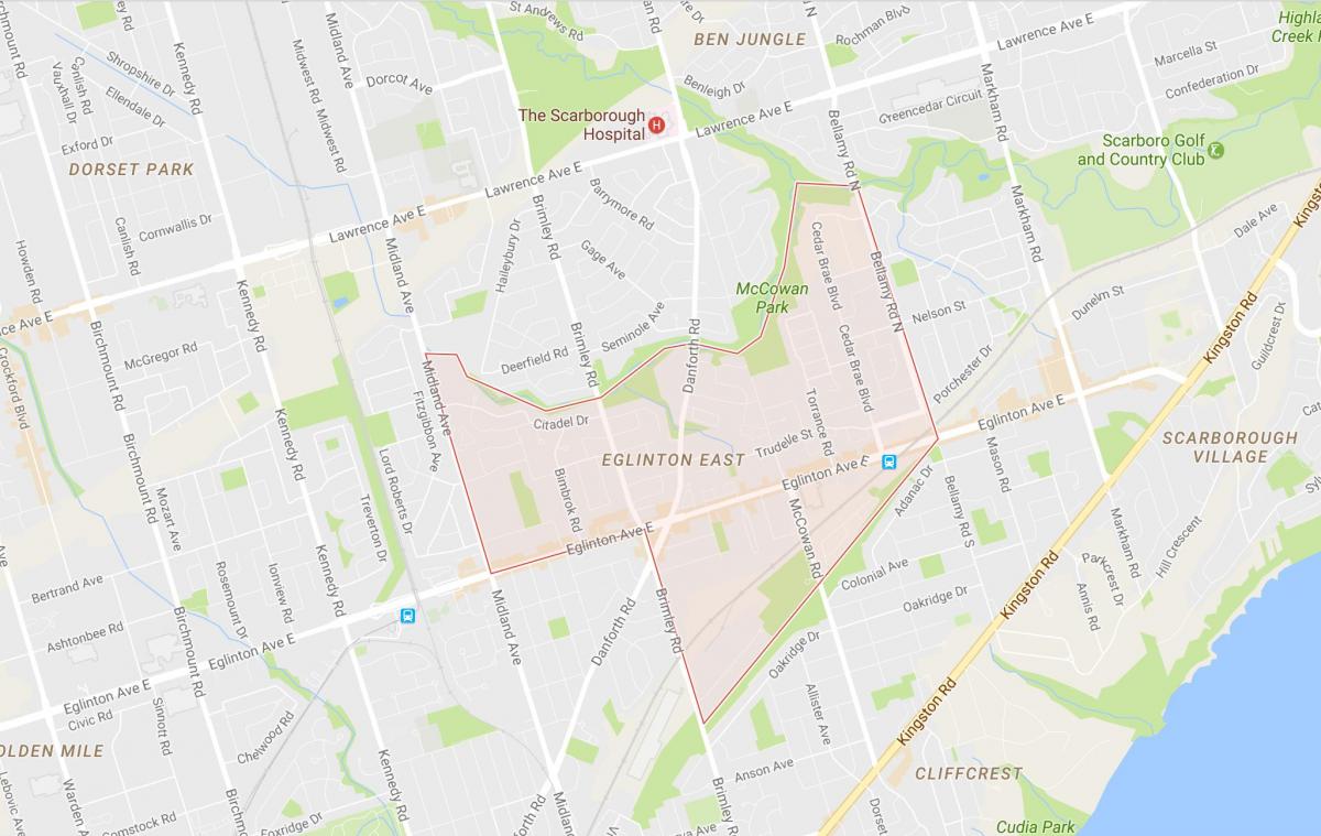 Carte Eglinton East quartier Toronto