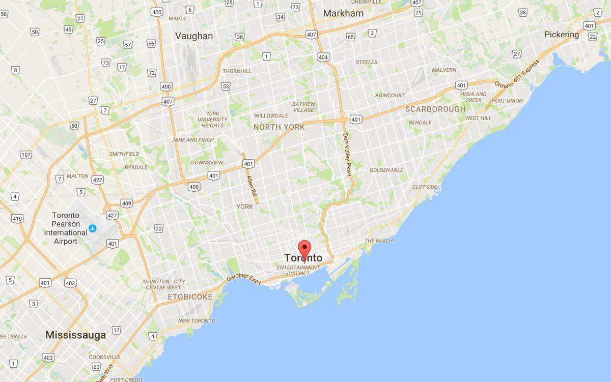 Carte Financial District district de Toronto