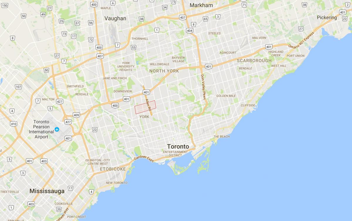 Carte Glen Park district de Toronto