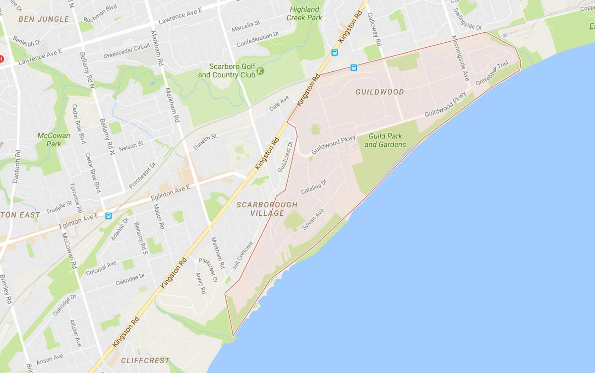 Carte Guildwood quartier Toronto