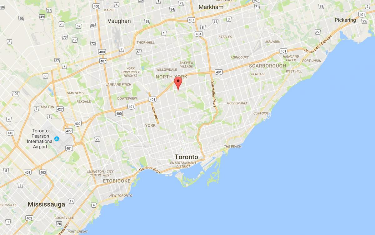 Carte Hoggs Hollow district de Toronto