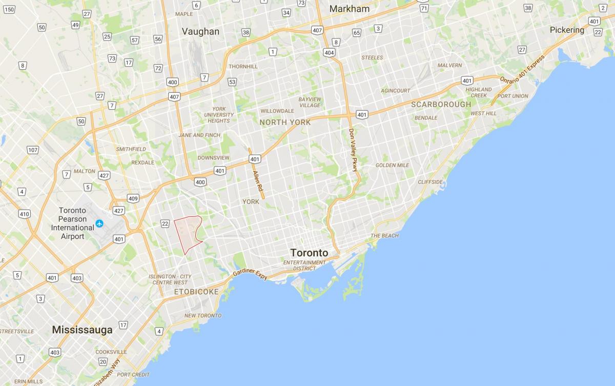 Carte Humber Valley Village district de Toronto