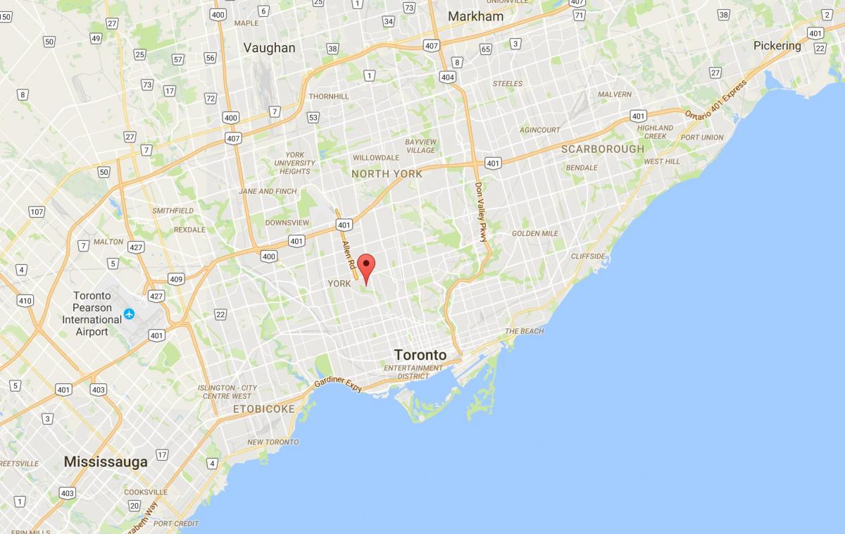 Carte Humewood–Cedarvale district de Toronto