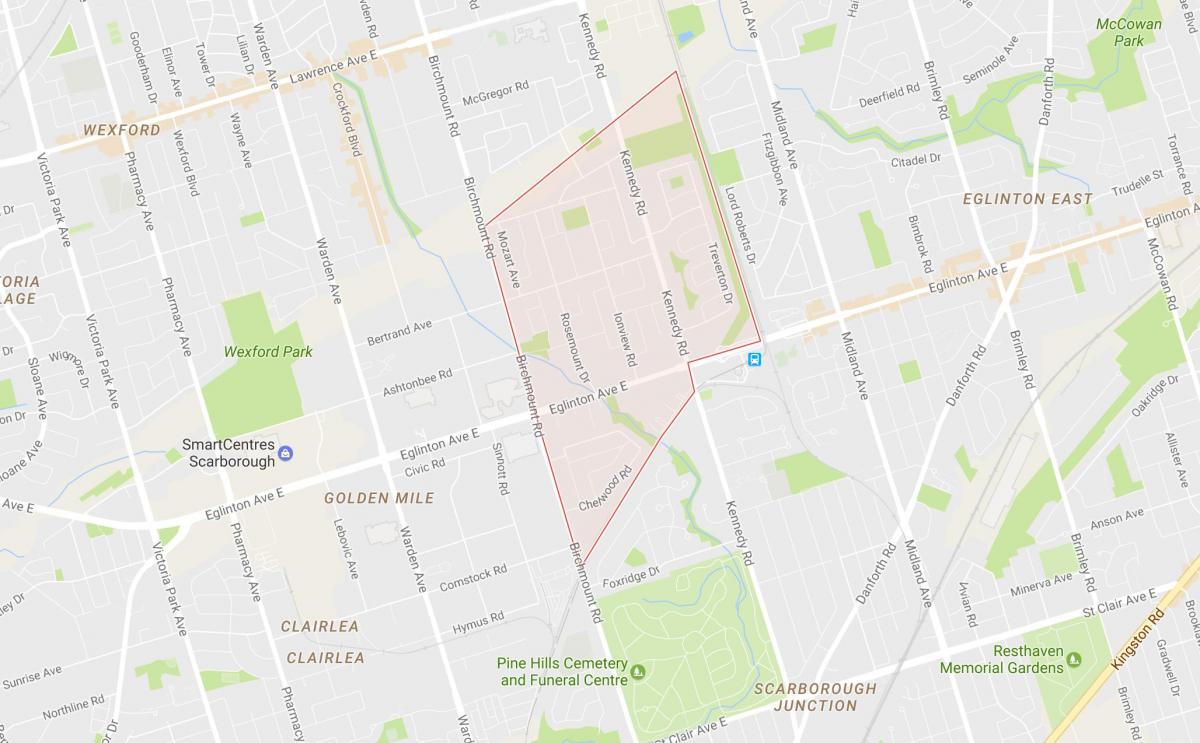 Carte Ionview quartier Toronto