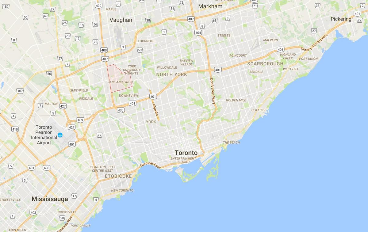 Carte Jane and Finch district de Toronto