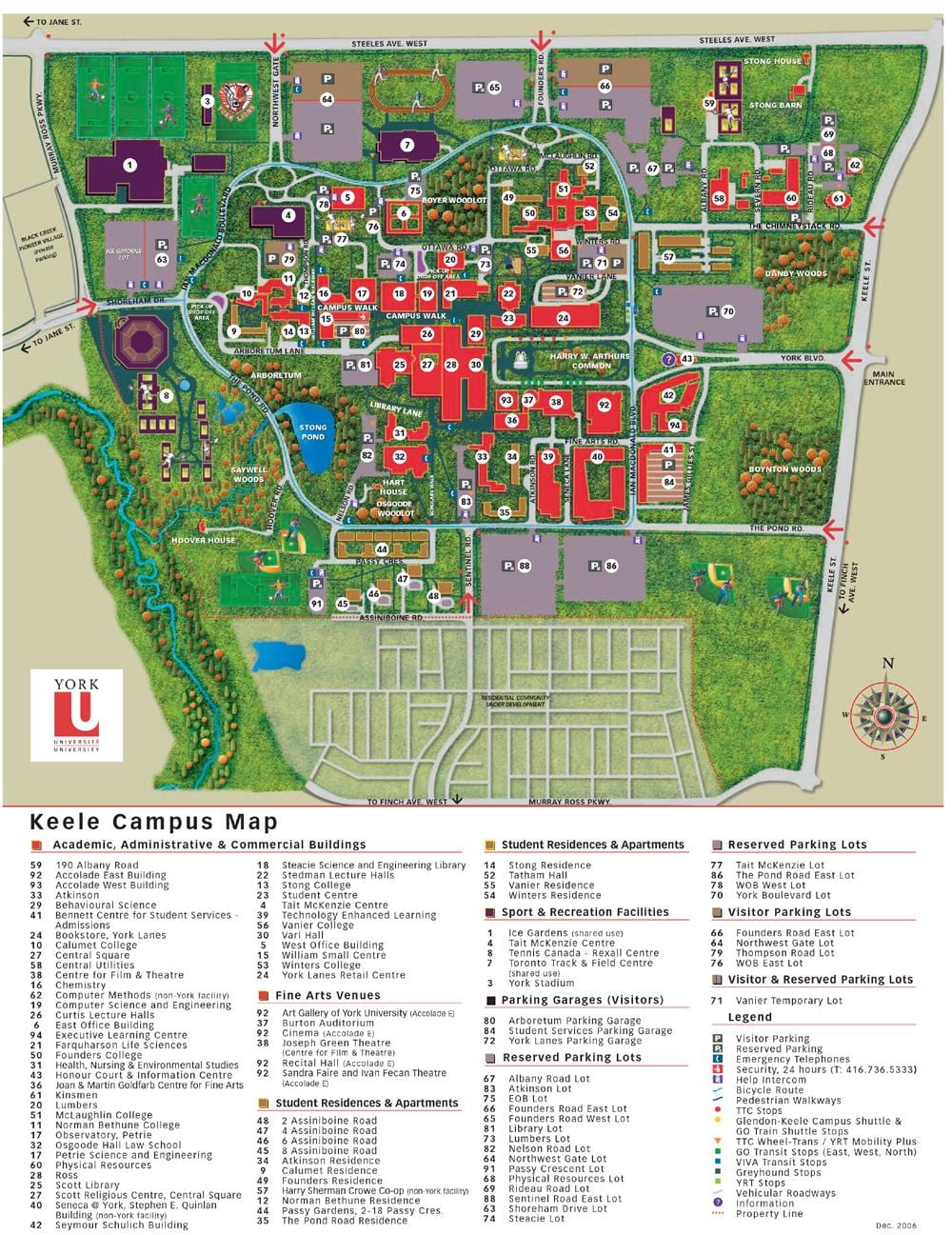 Carte Keele campus Université York