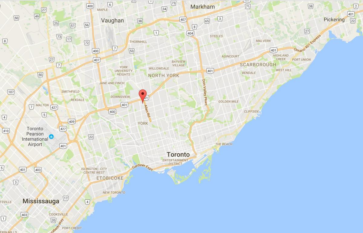 Carte Lawrence Heights district de Toronto