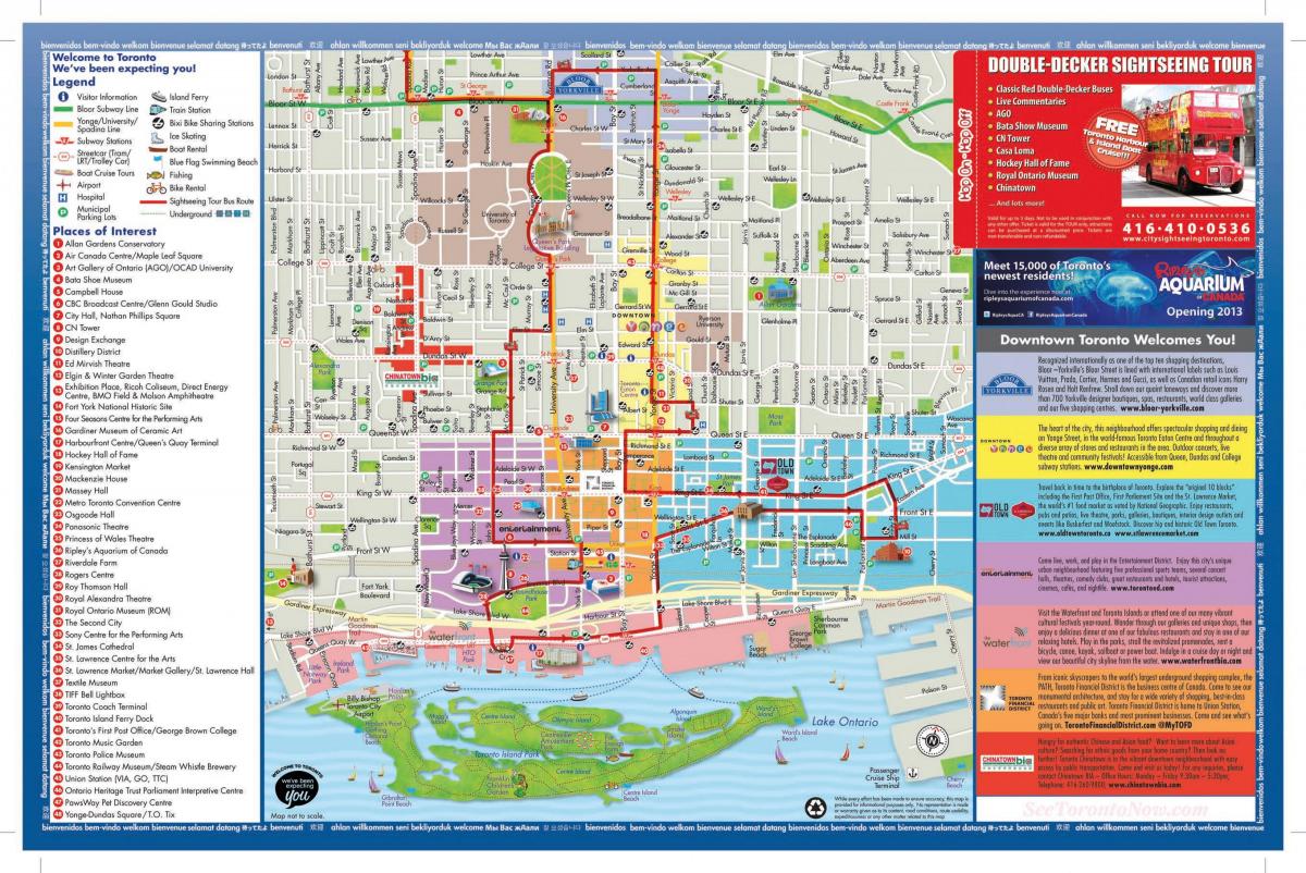 Carte lieux d'intérêt Toronto