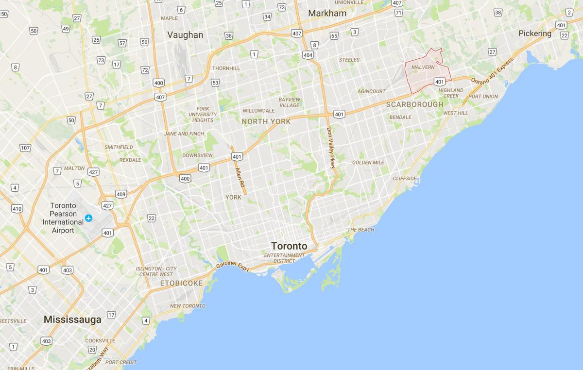 Carte Malvern district de Toronto