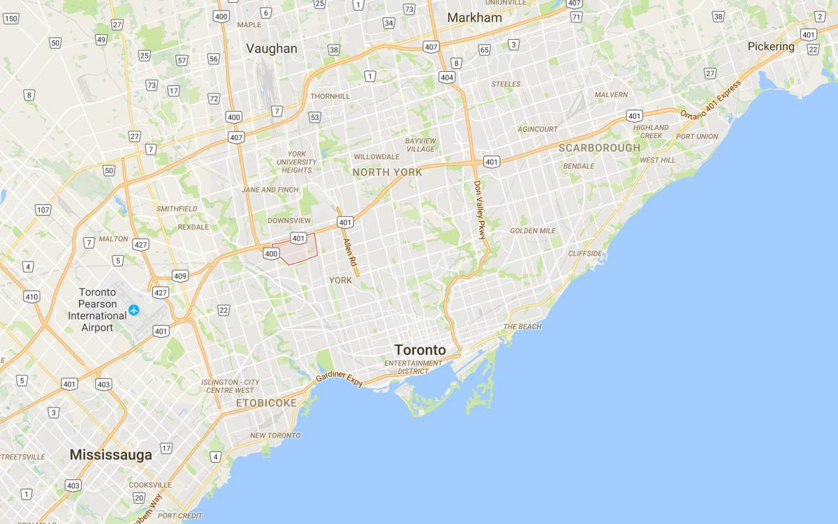 Carte Maple Leaf district de Toronto