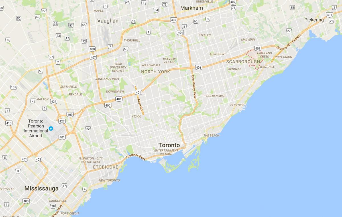Carte Morningside district de Toronto