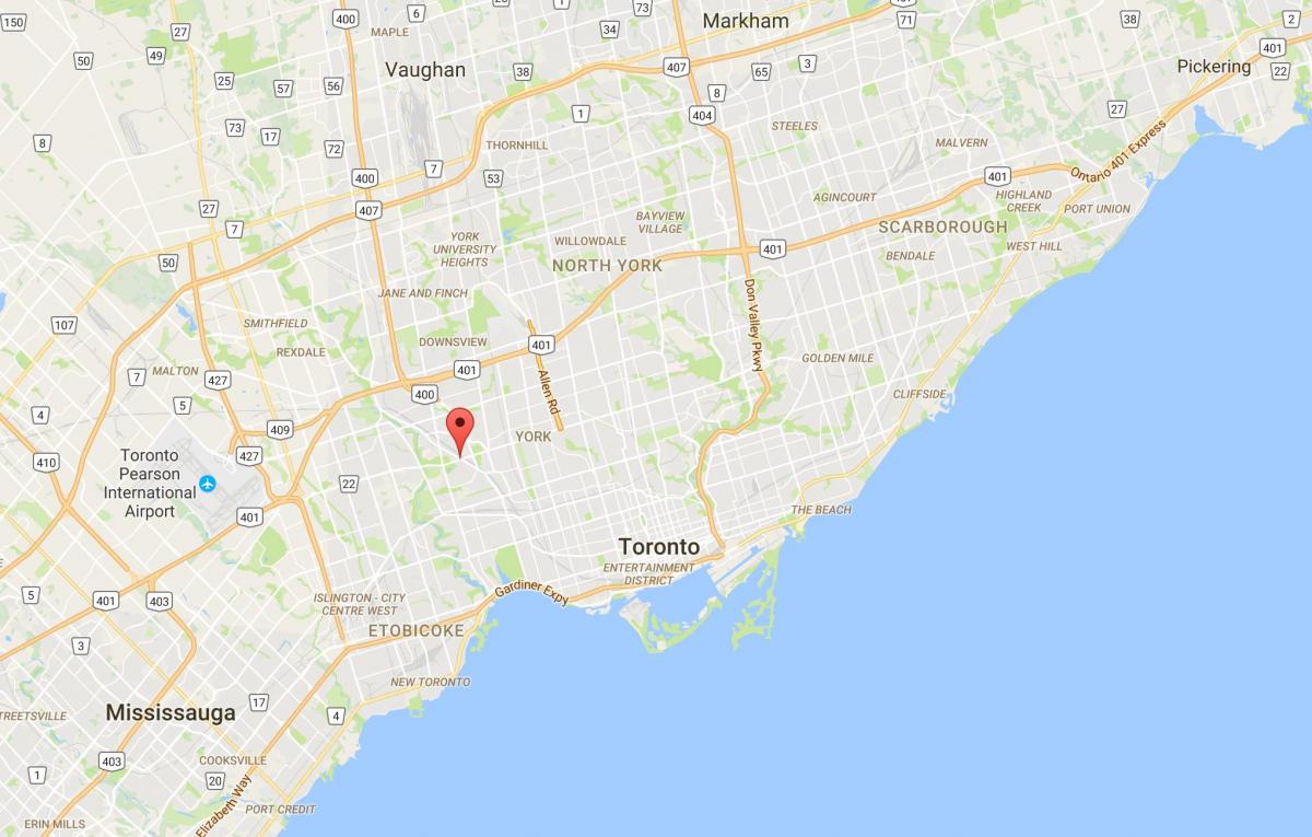 Carte Mount Dennis district de Toronto