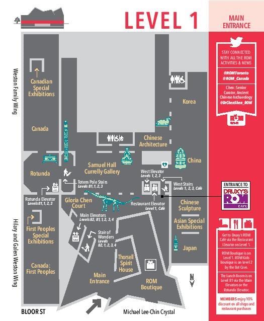 Carte musée royal de l'Ontario niveau 1