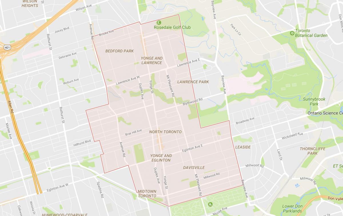 Carte North quartier Toronto