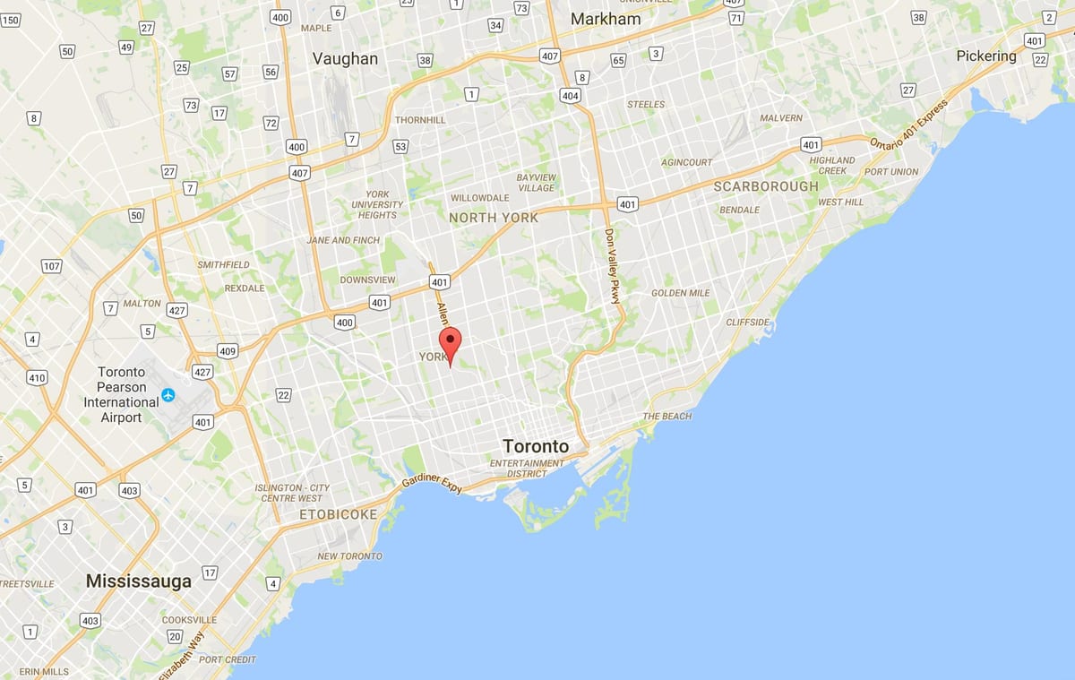 Carte Oakwood–Vaughan district de Toronto