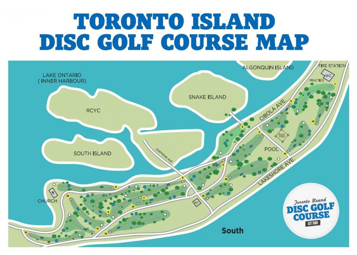 Carte parcours golf Toronto Islands