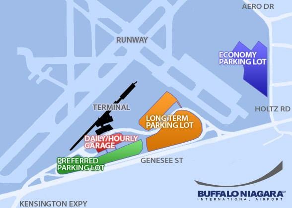 Carte parking aéroport Buffalo Niagara