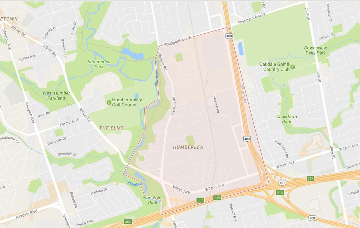 Carte Pelmo Park – Humberlea quartier Toronto