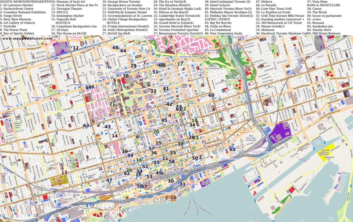 Carte point d'intérêt Toronto