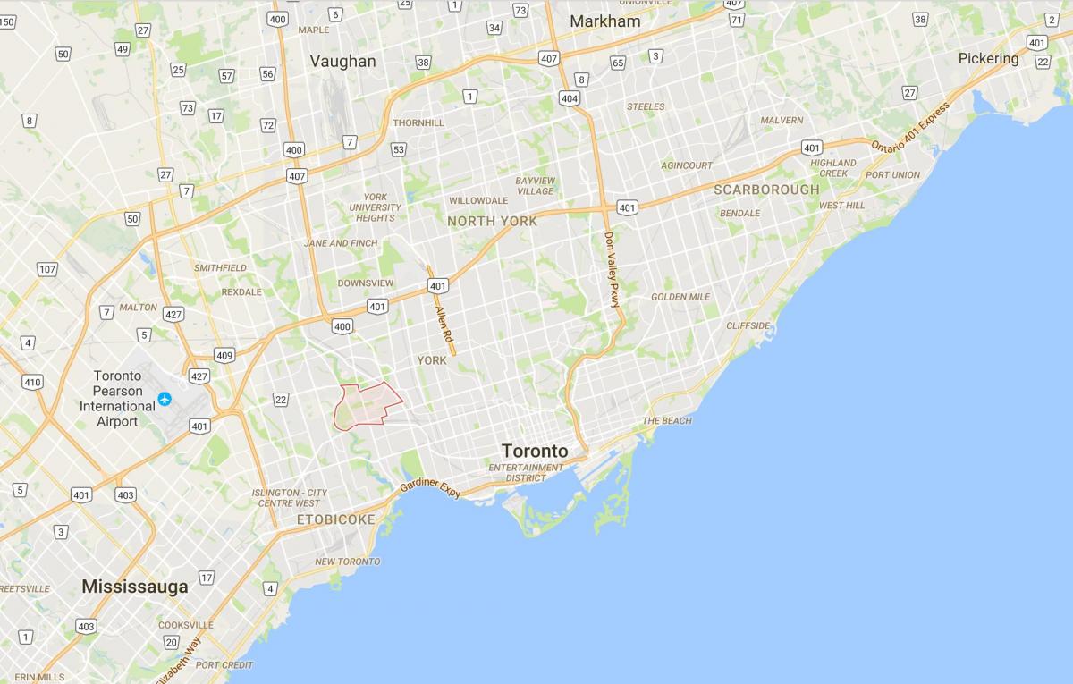 Carte Rockcliffe–Smythe district de Toronto
