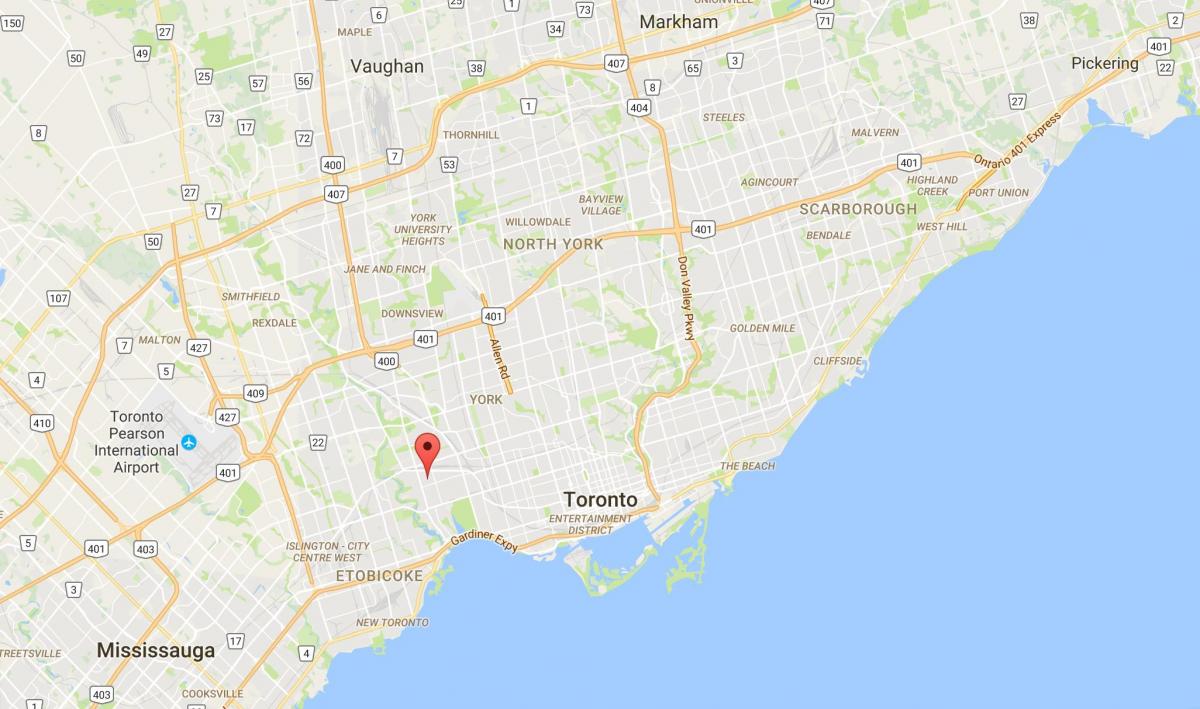 Carte Runnymede district de Toronto