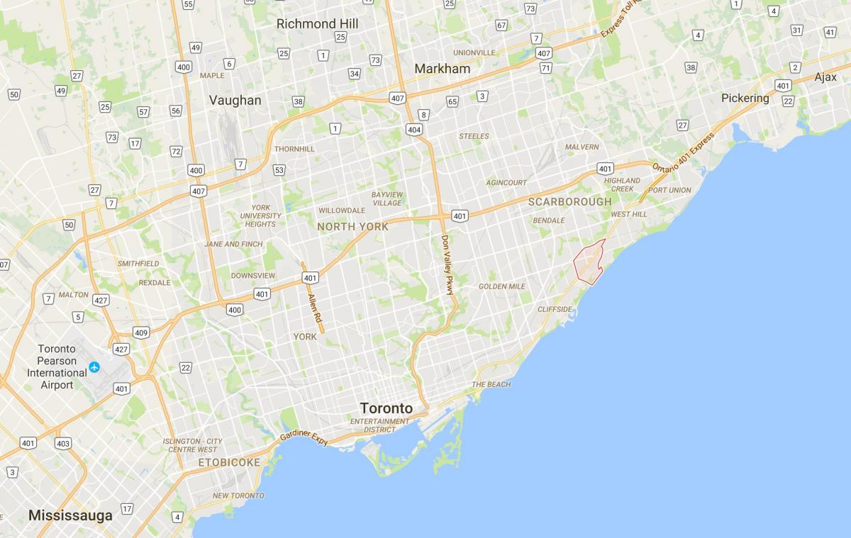 Carte Scarborough Village district de Toronto