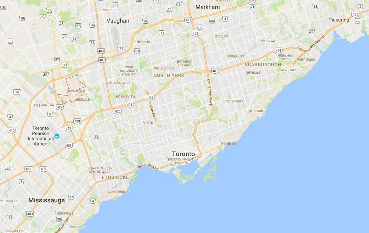 Carte Smithfield district de Toronto
